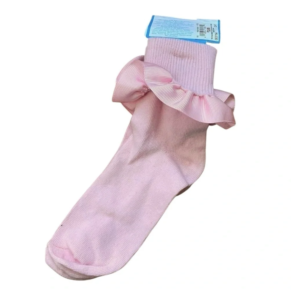 4/$25 The Children’s Place Pink Ruffle Fold Over Ankle Socks Size Medium